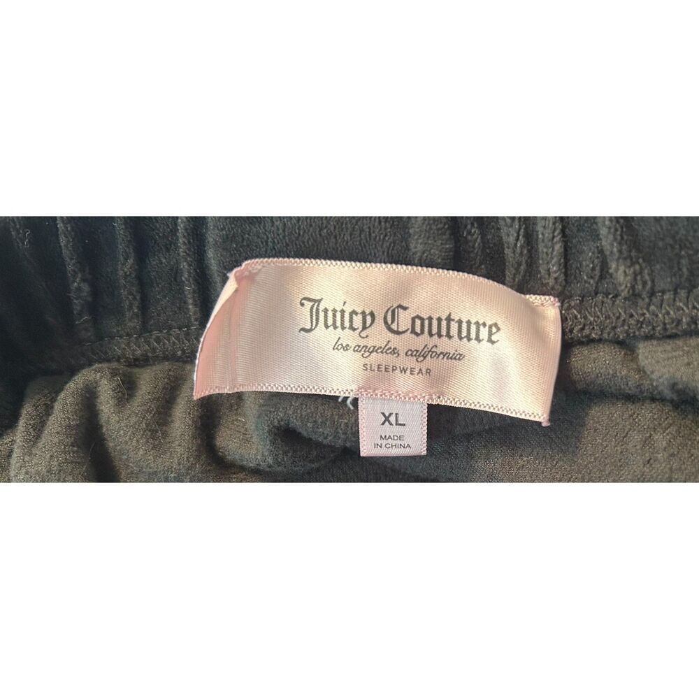 Juicy Couture Velour Women’s XL Rhinestone BIG BLING Black Sleep Shorts - Picture 2 of 4